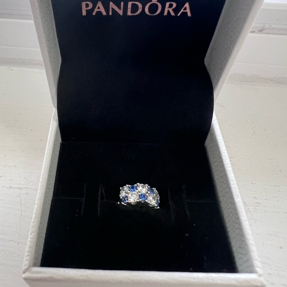 Pandora Clear and Blue Sparkling Charm